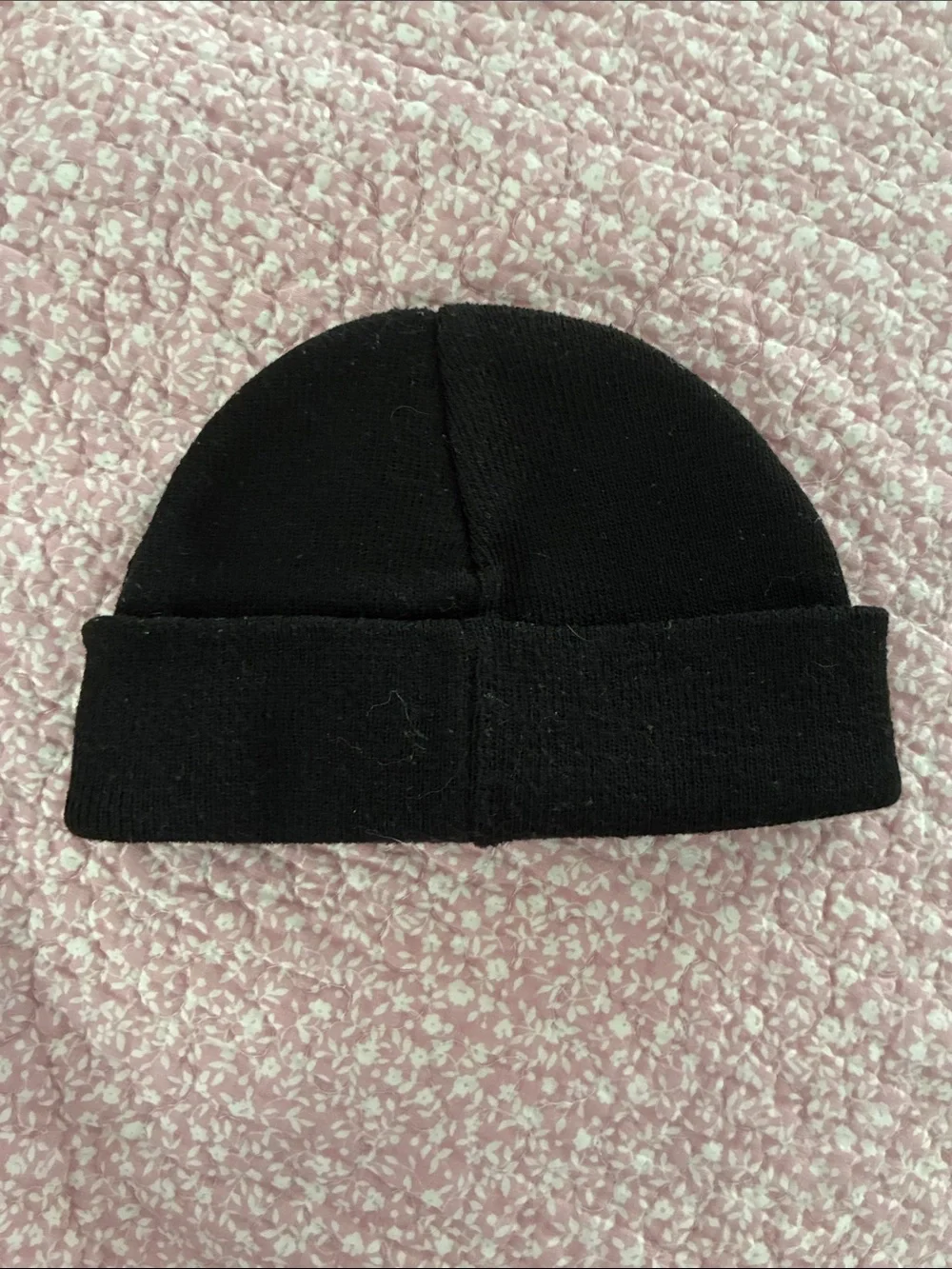 Herschel Supply Company Black Folded Cuff Beanie with Logo Patch